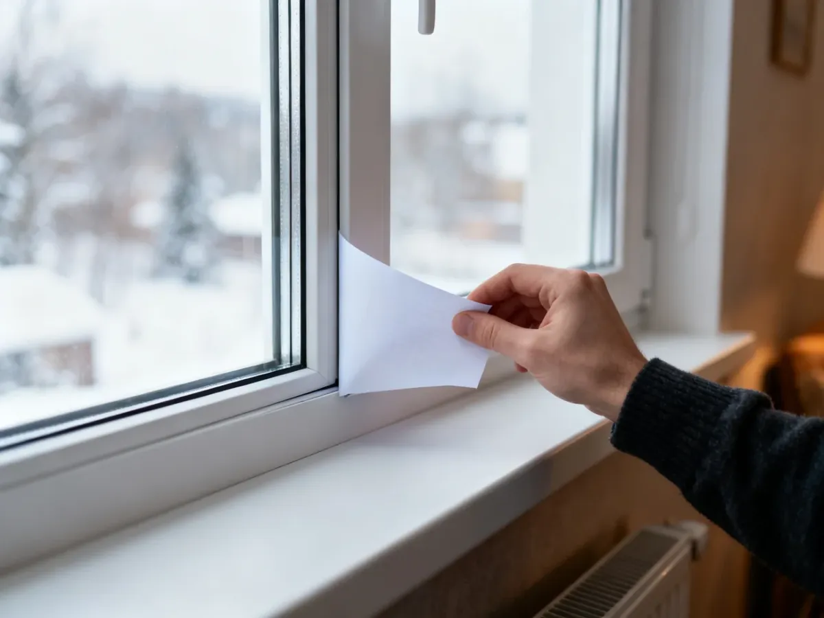 Test kartki papieru sprawdzający docisk skrzydła okiennego